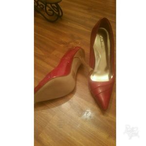 Fire red. High heels size 6.5